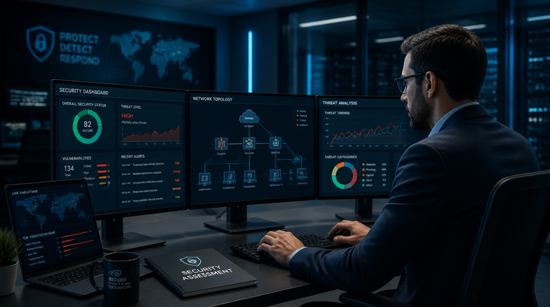Cybersecurity expert conducting a security assessment